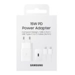 Samsung Chargeur Secteur USB-C 15W + Câble USB-C - Blanc - EP-T1510XWE - Packaging Original
