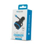 Chargeur auto 2xUSB 3A + Câble USB vers Type C - CC-02 - Forever