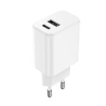 Adaptateur chargeur secteur ultra rapide 1xType C + 1xUSB - 20W - Blanc - Setty – Image 2