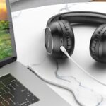 Câble audio auxiliaire jack 3.5mm - 2 mètres - Blanc - Borofone – Image 3