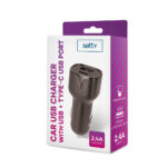 Adaptateur chargeur auto 1xUSB-C + 1xUSB 2.4A - Setty