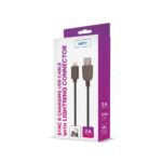Câble de Charge et Synchro - Lightning - 1 mètre 2A - Noir - Setty