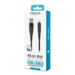 Câble de Charge et Synchro - USB vers Lightning - Shark - Noir - Forever