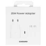 Adaptateur chargeur secteur USB-C 25W + câble USB-C - Samsung EP-T2510XWE - Blanc - Packaging Original