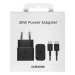 Adaptateur chargeur secteur USB-C 25W + câble USB-C - Samsung EP-T2510XBE - Noir - Packaging Original