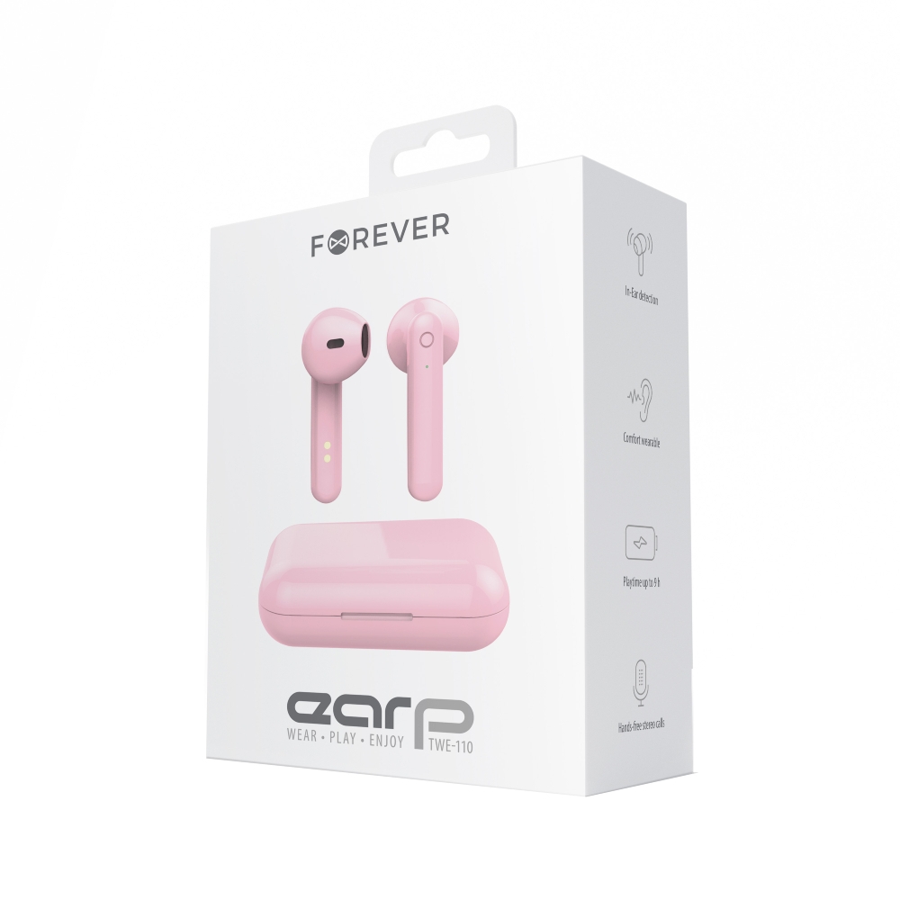 twe-110-rose-1_20221021154042_large Oreillettes stéréo Bluetooth sans fils - TWE-110 - Rose - Forever – Image 1
