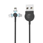 Câble de Charge Rapide et Synchro magnétique - 2.5A 1m - 3 en 1 - Core