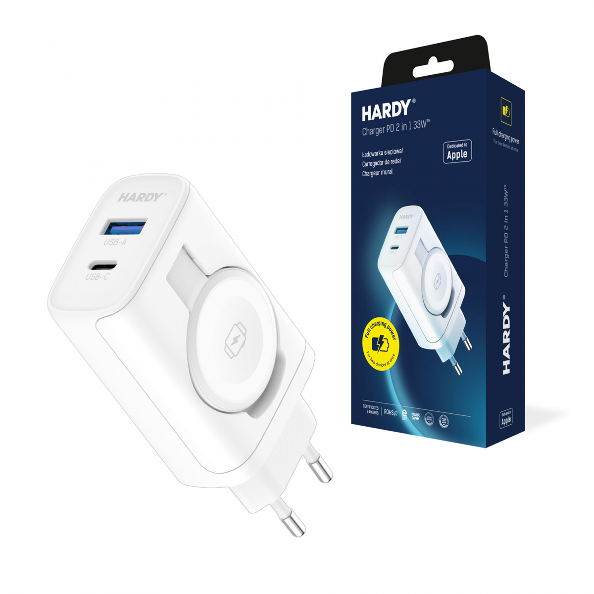 3mk-HARDY-chrager-apple-33w-1_2025210204539_large Chargeur Secteur 2 en 1 PD 1xUSB 1xUSB-C 33W pour Apple - Hardy Charger - 3mk – Image 1