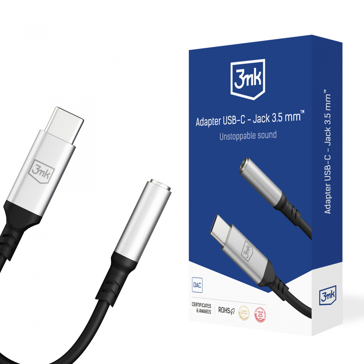 3mk-adaptateur-usb-c-jack-1_20252622438_large Adaptateur USB-C - Jack 3,5 mm - 3mk – Image 1
