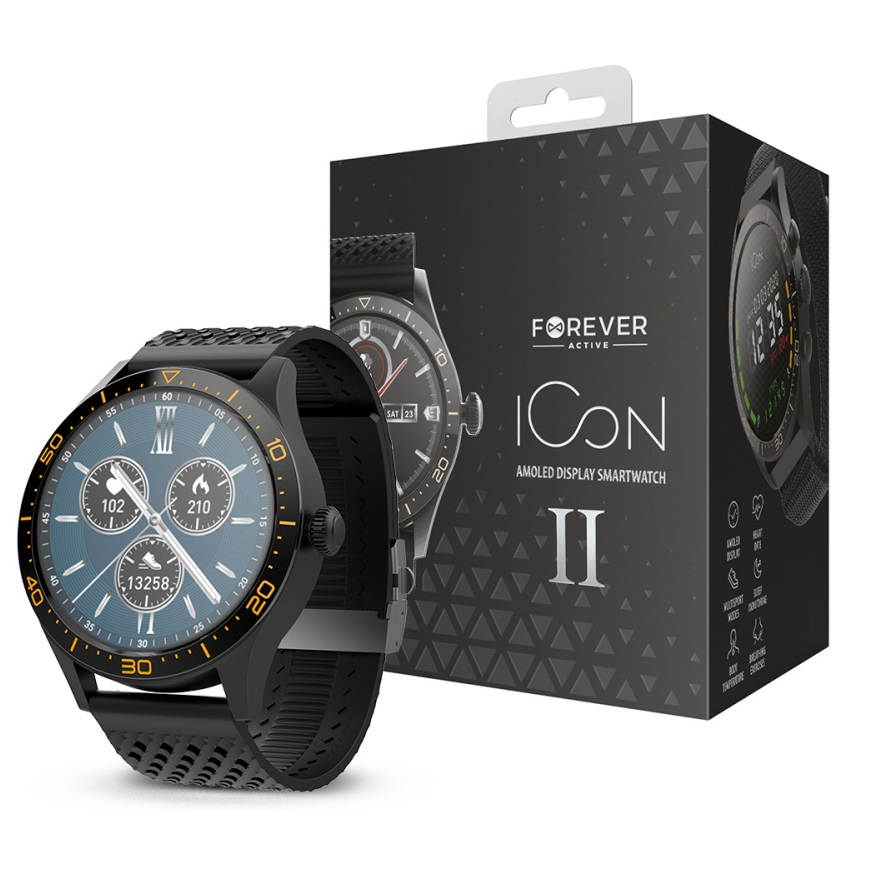 Forever-montre-connectee-icon-v2-aw-110-noir-1_202512312422_large Montre connectée bluetooth - AW-110 ICON2 - Noir - Forever – Image 1