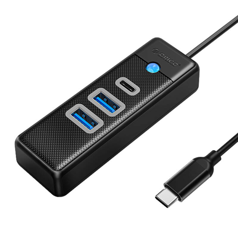 Orico-Hub-USB-C-to-2x-USB-3-0-USB-C-5-Gbps-0-15m-noir-1 Adaptateur Hub USB-C vers 2x USB 3.0 + USB-C – Orico – Image 1